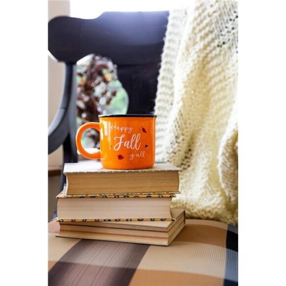 Happy Fall Y'all Mug, Autumn Coffee Mug, Home Dećor Accessories, Orange, 15oz - Picture 4 of 7